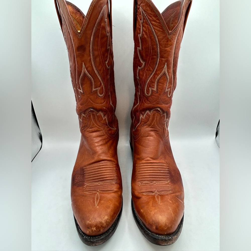 Lucchese 1883 Men’s Cowboy Western Boots Camel Brown Leather Men’s Size 8.5 2E - Picture 13 of 14